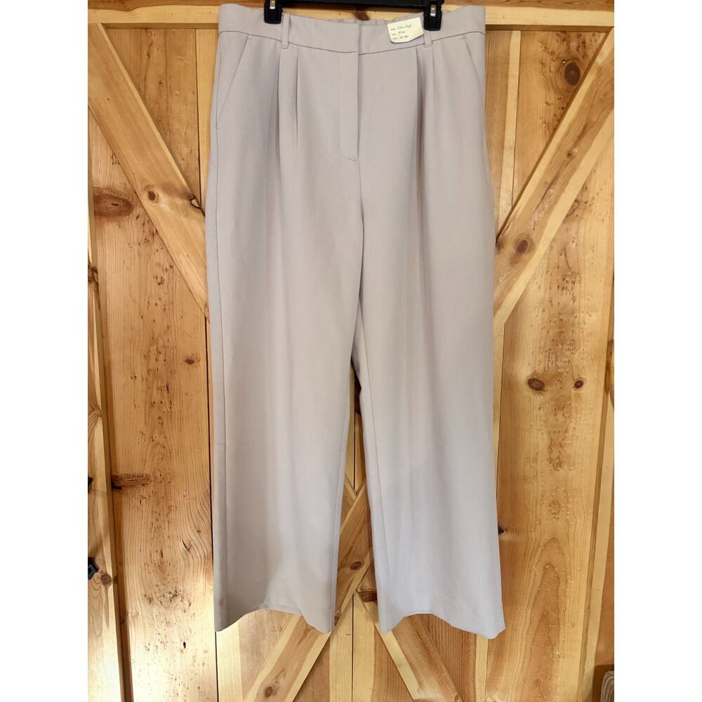 Abercrombie & Fitch Women's Sloane Ultra High Wide Pants Trousers Beige 33 X 16R